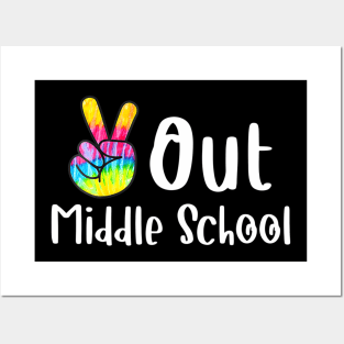 Peace Out Middle School Tie Dye Graduation Class Of 2023 Posters and Art